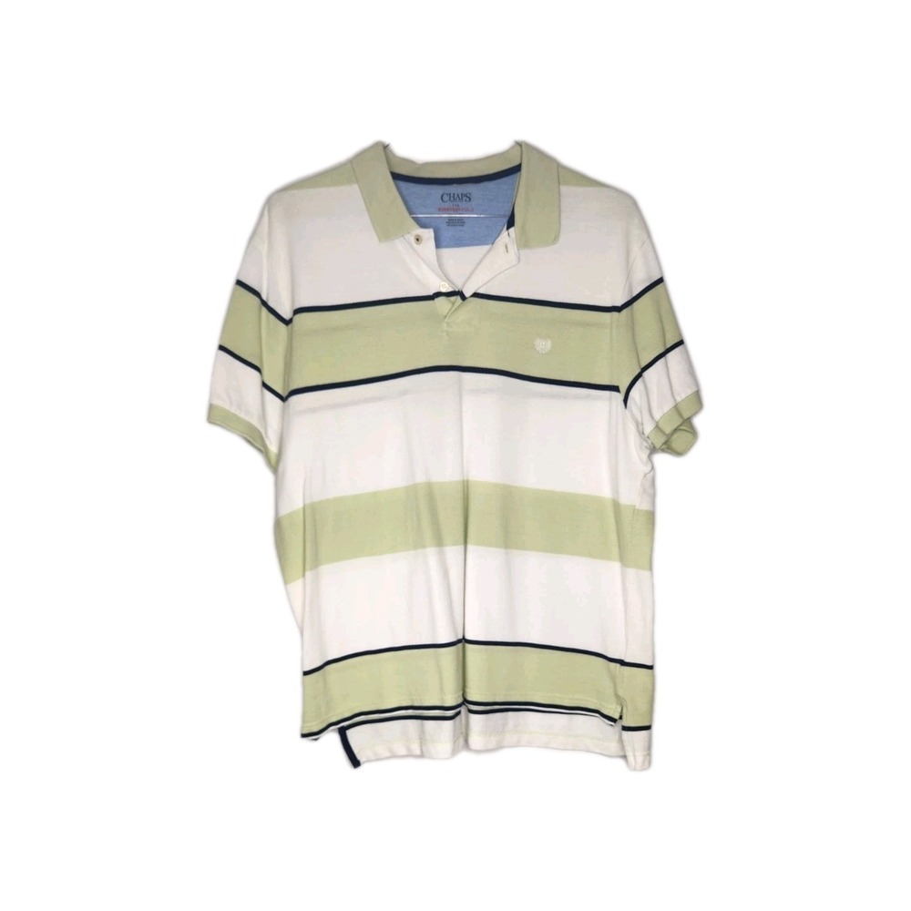 Chaps Polo Shirt‎ Mens 2XL Everyday Casual Striped Short Sleeve